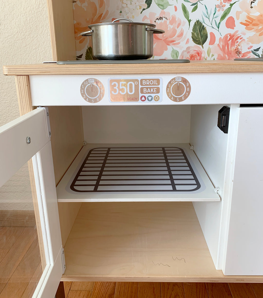 Oven Rack Decal for Play Kitchen - Light or Dark Gray // Makeover, Diy, Hack, Ikea, Custom