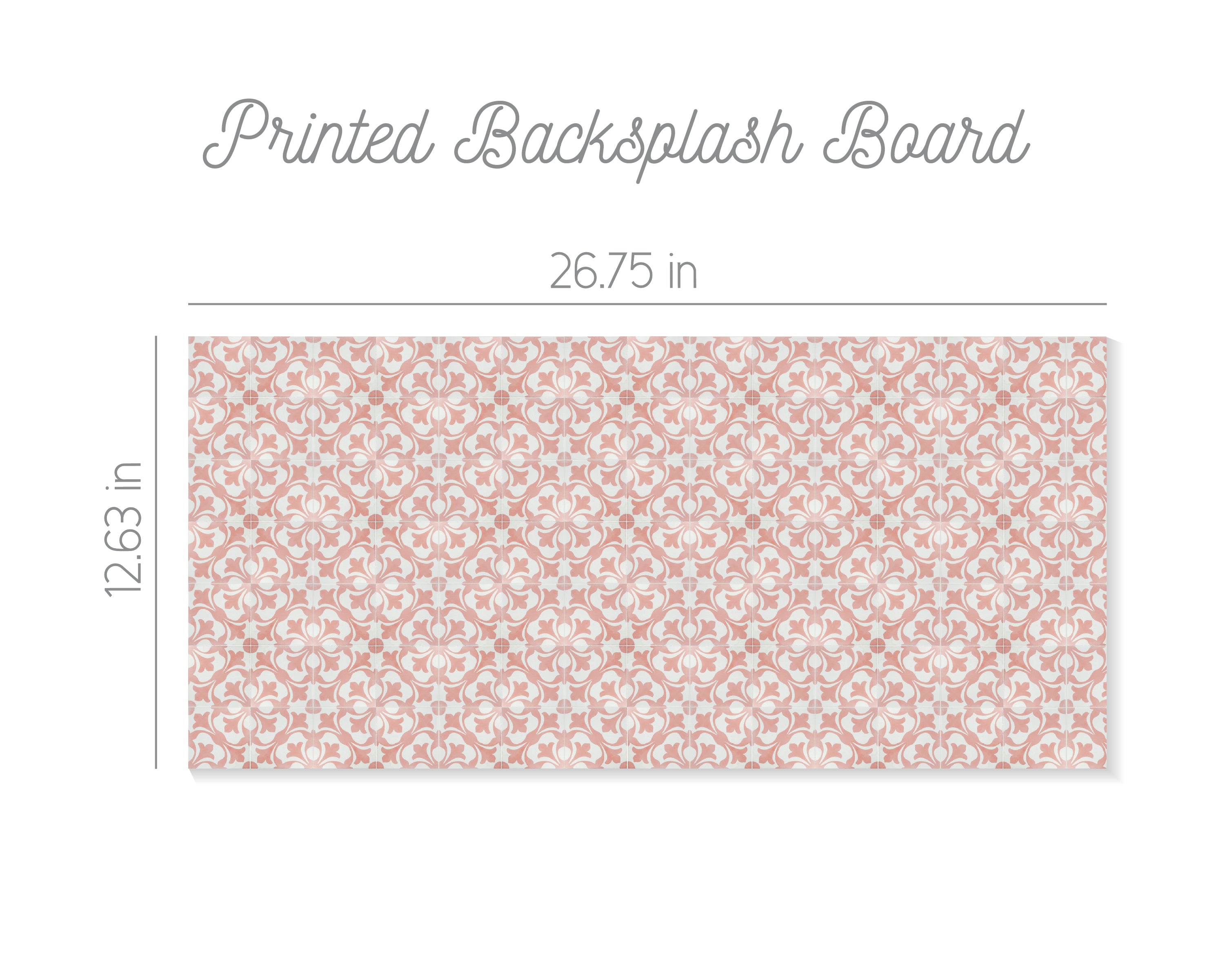 Pink Floral Tile Printed Backsplash Board for Ikea DUKTIG Play Kitchen // Makeover, Diy, Hack, Ikea, Custom