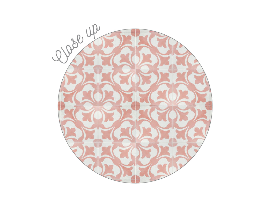 Pink Floral Tile Printed Backsplash Board for Ikea DUKTIG Play Kitchen // Makeover, Diy, Hack, Ikea, Custom