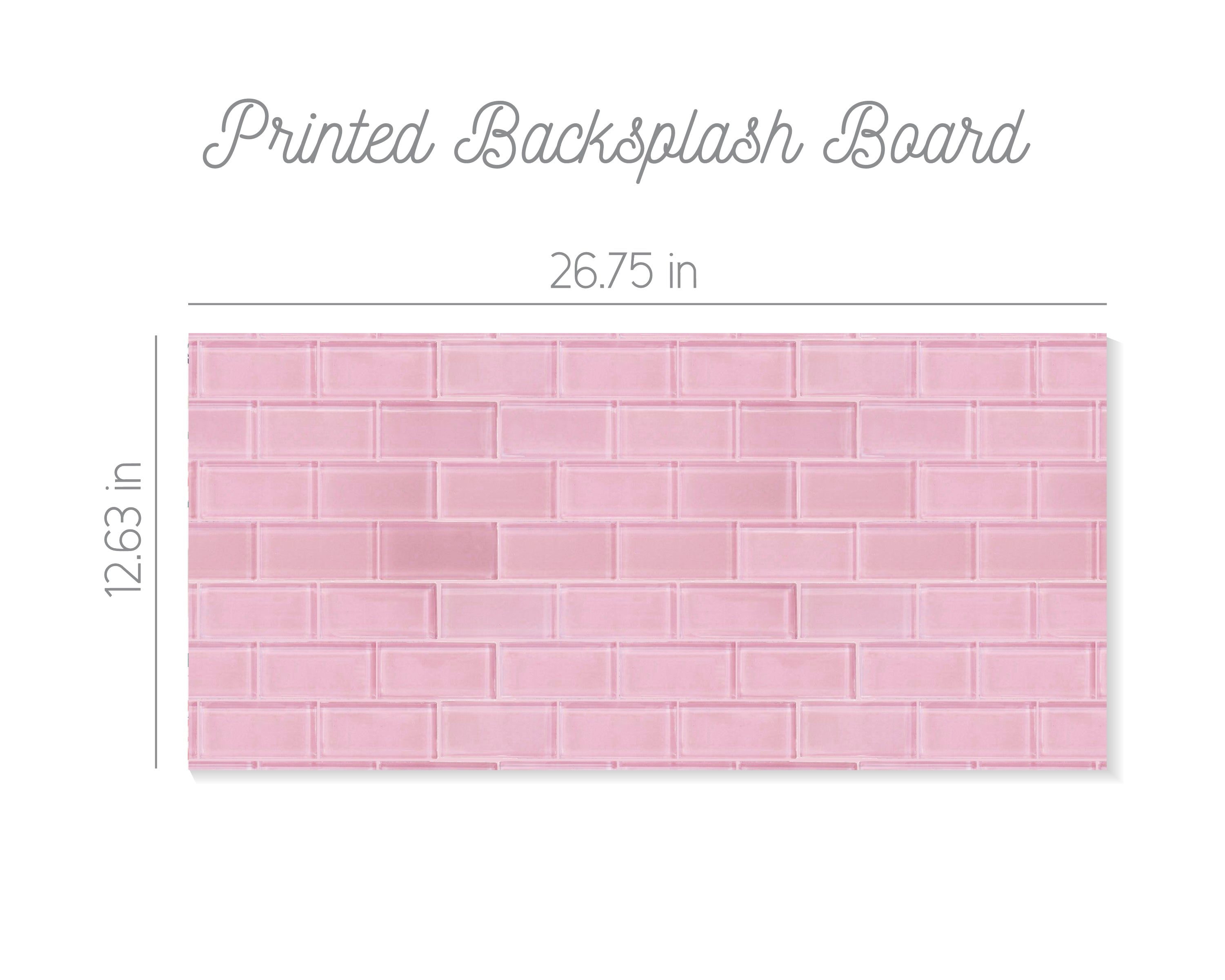 Pink Glass Subway Tile Printed Backsplash Board for Ikea DUKTIG Play Kitchen // Makeover, Diy, Hack, Ikea, Custom