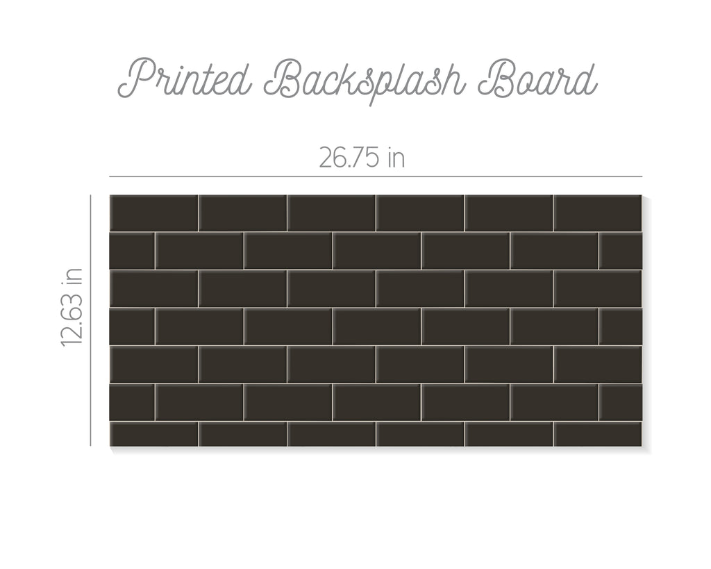 Dark Gray Subway Tile Printed Backsplash Board for Ikea DUKTIG Play Kitchen // Makeover, Diy, Hack, Ikea, Custom