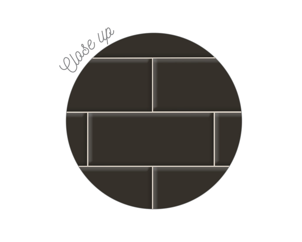 Dark Gray Subway Tile Printed Backsplash Board for Ikea DUKTIG Play Kitchen // Makeover, Diy, Hack, Ikea, Custom