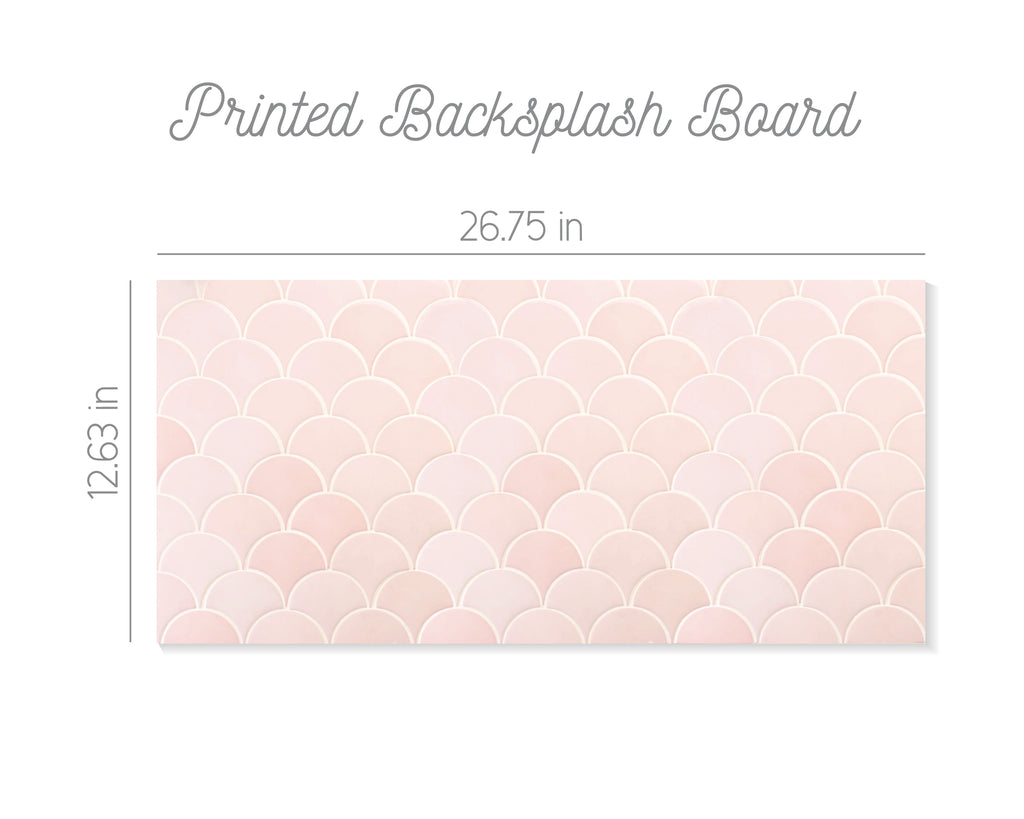 Blush Mermaid Printed Backsplash Board for Ikea DUKTIG Play Kitchen // Makeover, Diy, Hack, Ikea, Custom