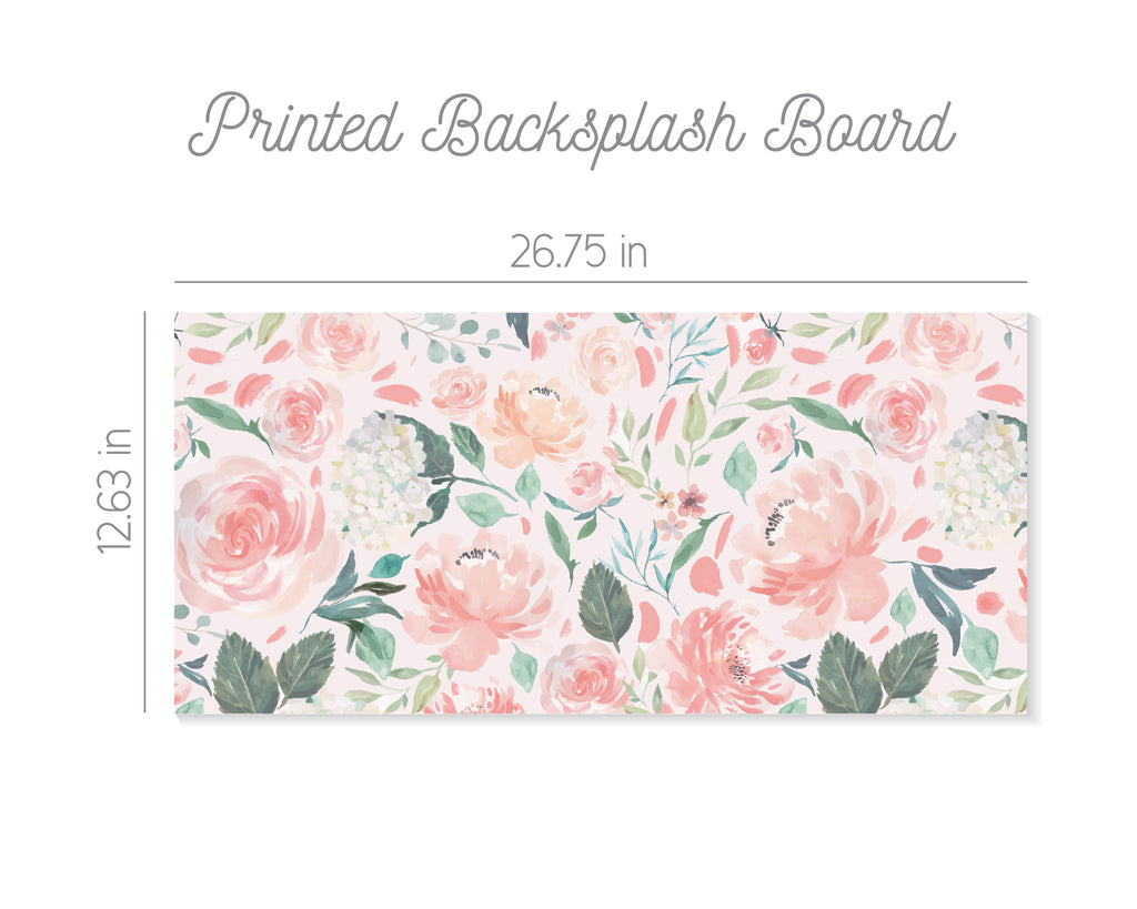 Pinks & Cream Kitchen Printed Backsplash Board for Ikea DUKTIG Play Kitchen // Makeover, Diy, Hack, Ikea, Custom